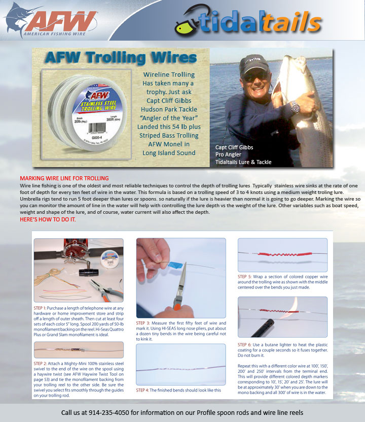 Copper Wire Trolling Depth Chart